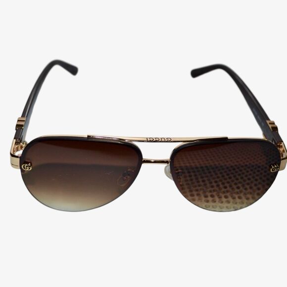 Gucci GG1221 Aviator Sunglasses | Brown Gradient Lens | 59-15-142 - Picture 14 of 14